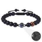 Frosted stone + tiger eye stone bracelet
